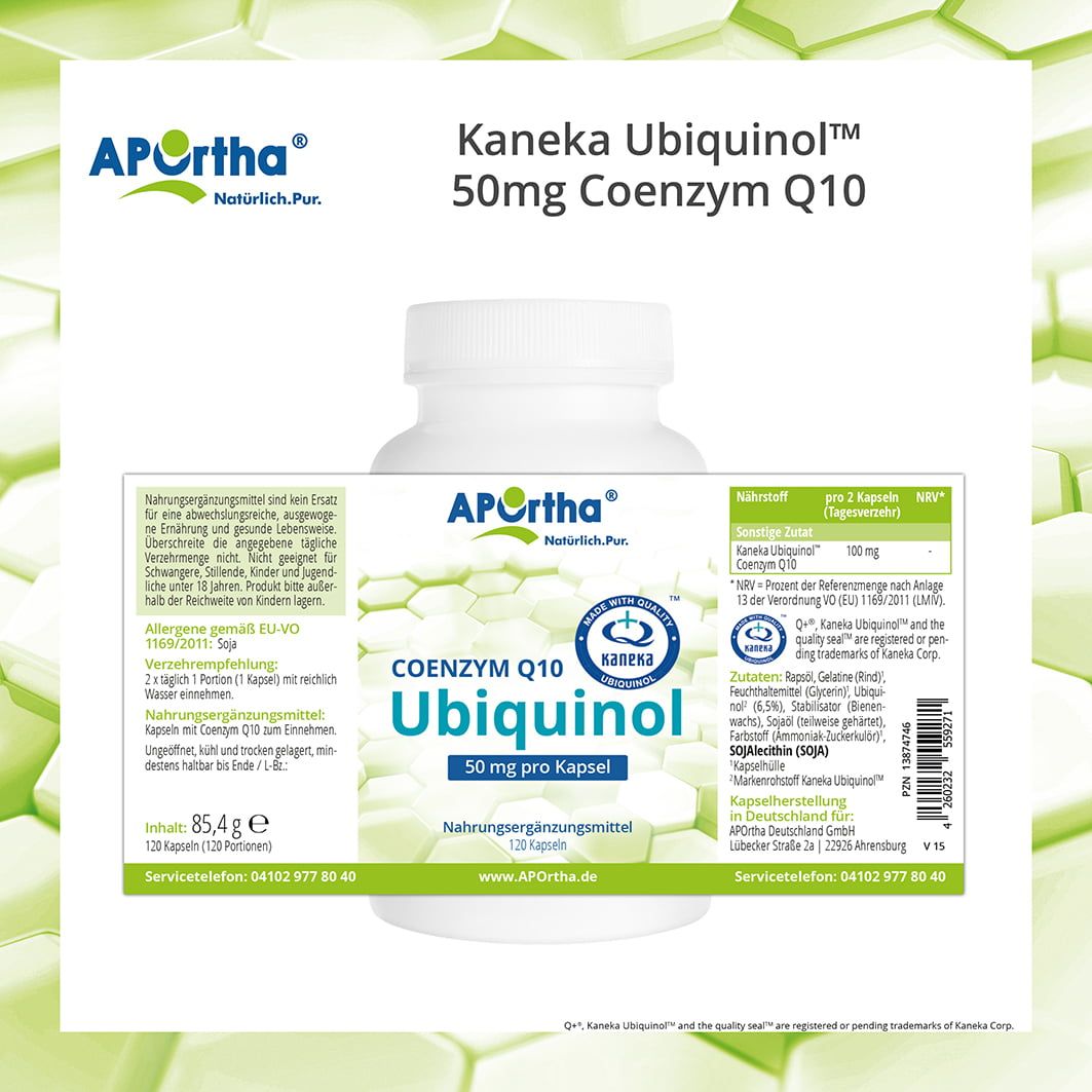 APOrtha® Kaneka Ubiquinol™ Coenzym Q10 Kapseln - 50 mg
