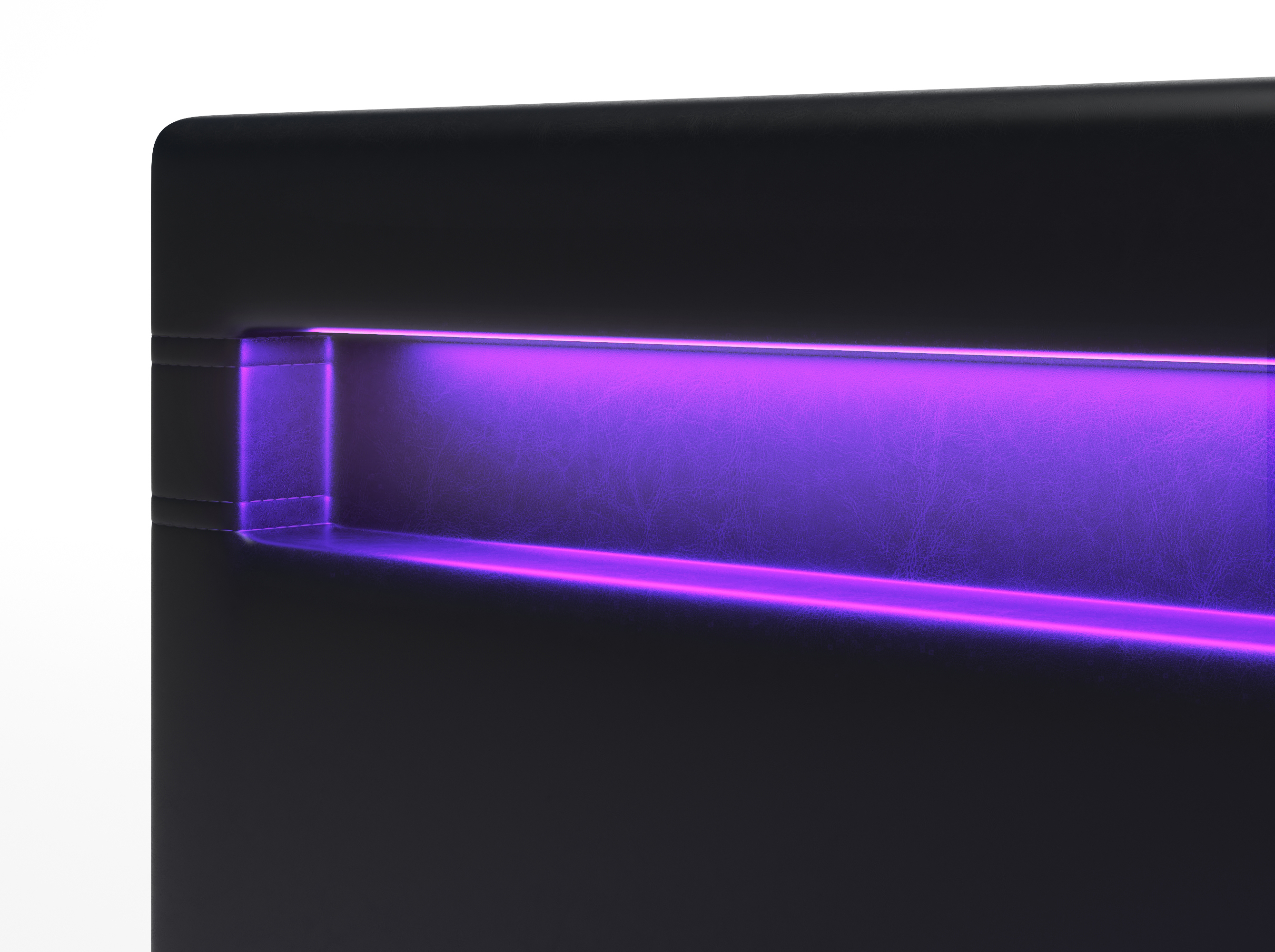 Lederbett LED DREAM 160 x 200 cm schwarz
