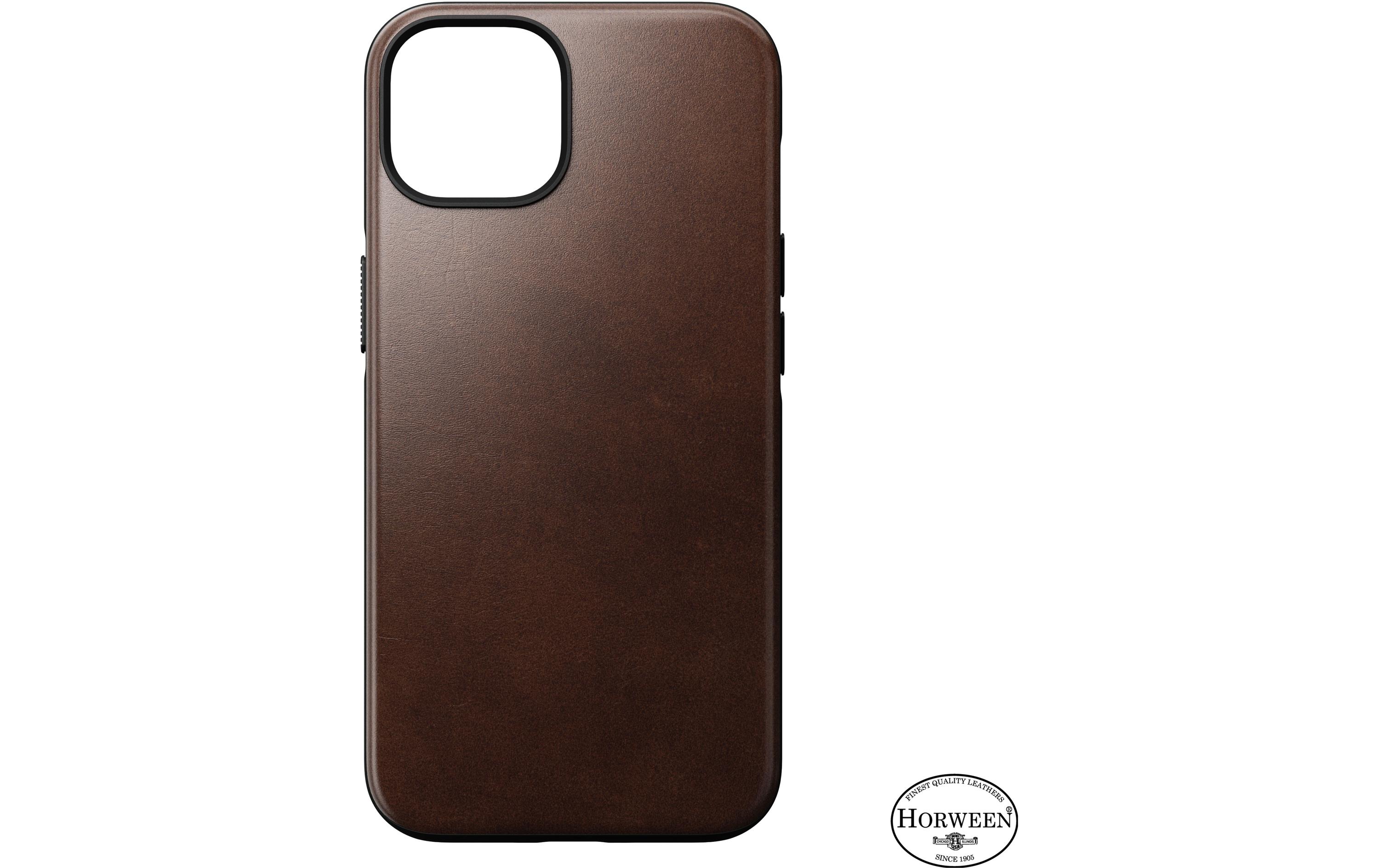 Back Cover Modern Leather Horween iPhone 14 BraunModerne Schutzhülle aus Horween Leder für das Apple iPhone 14