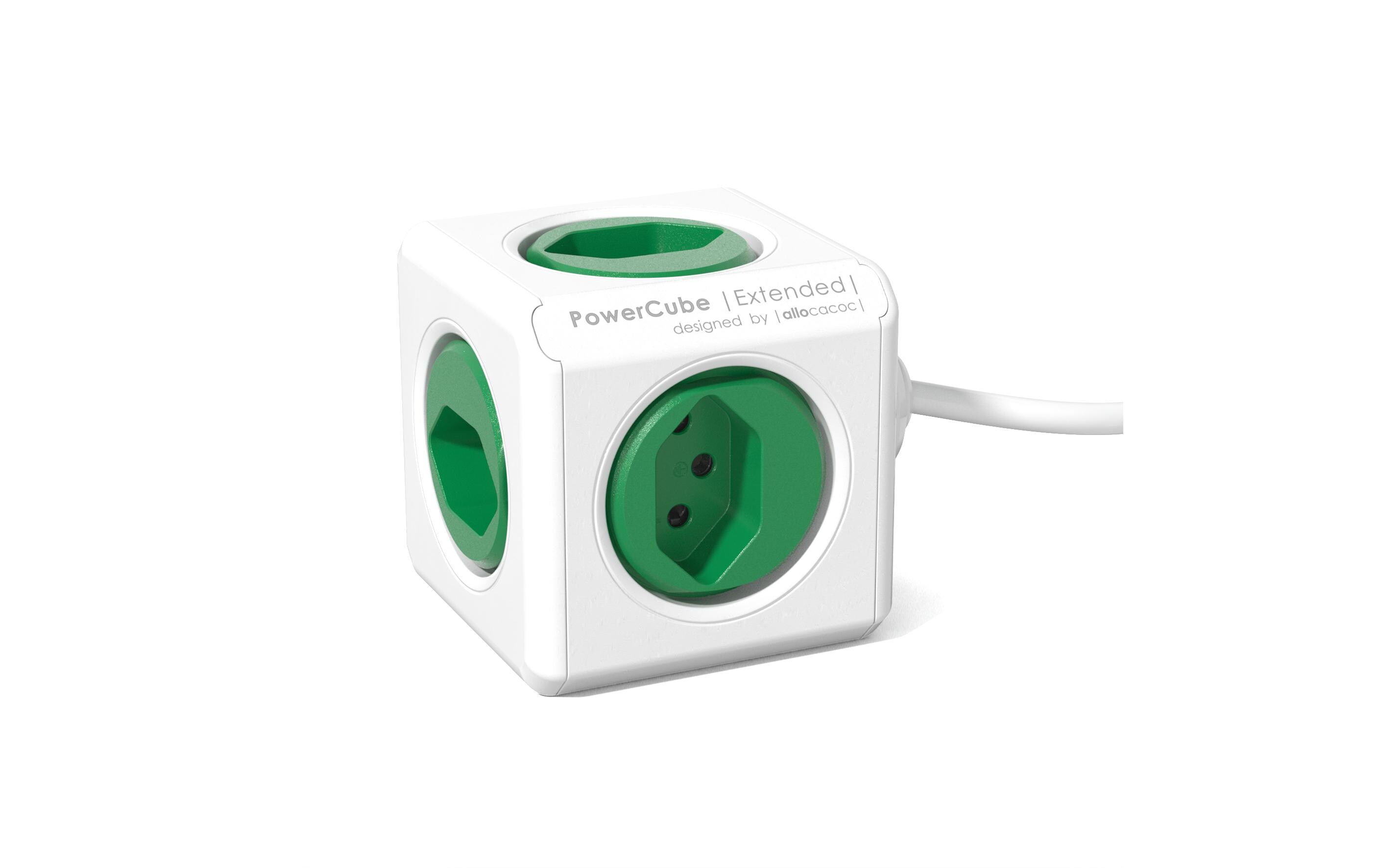 Tischsteckdosenleiste PowerCube Extended 5x T13Mehrfachstecker im stylischen Würfel-Design