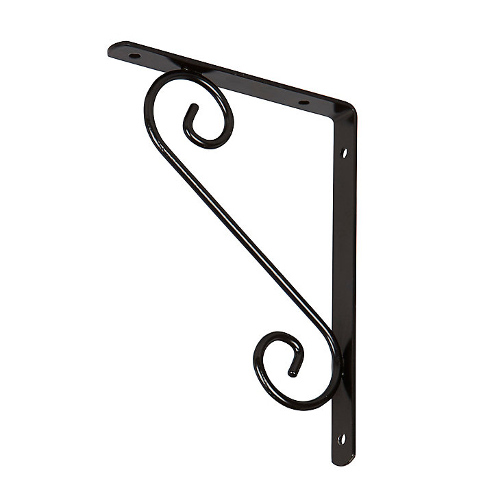 Équerre arabesque en acier noir Form Antik H. 20 x P. 15 cm