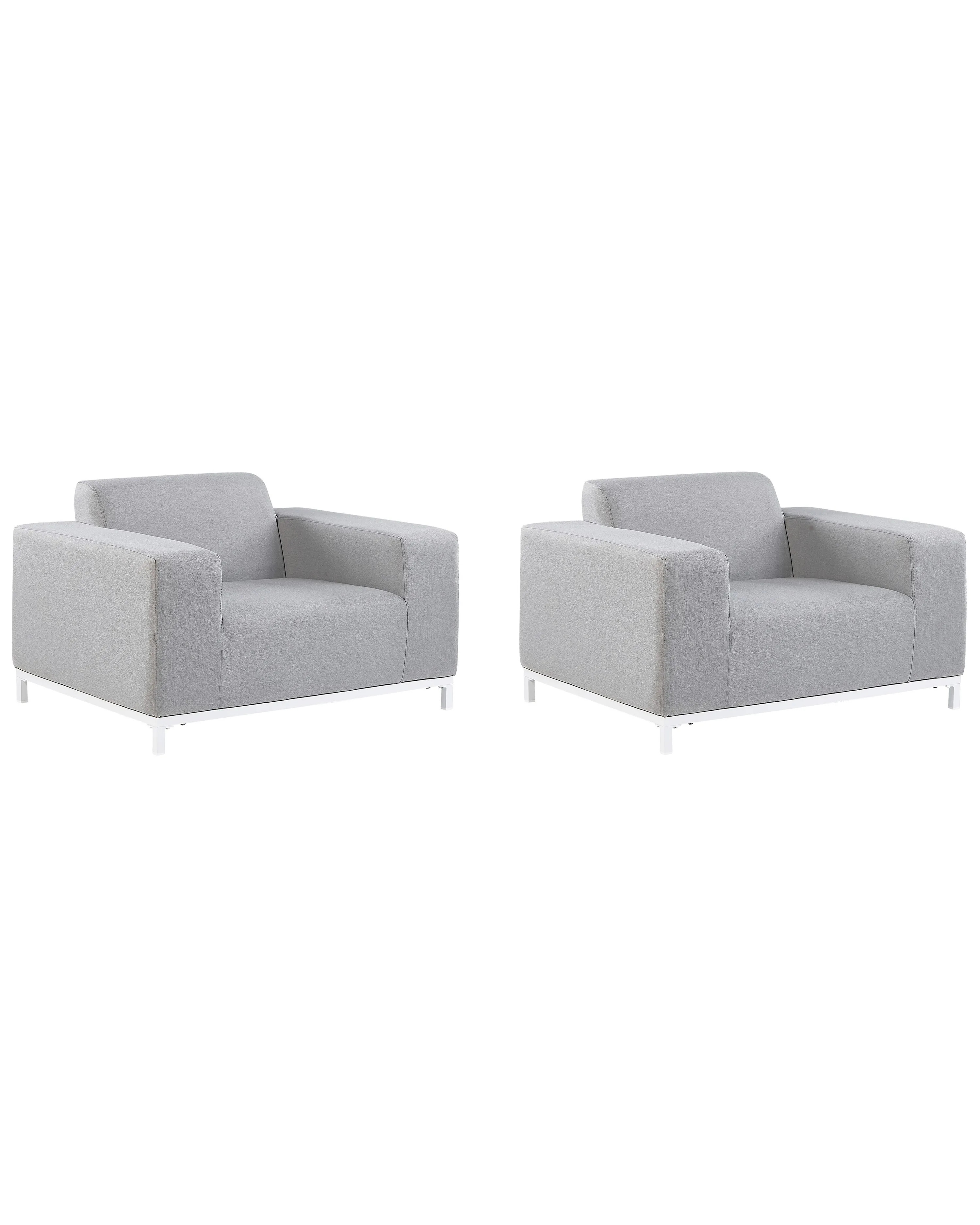 Set van 2 tuinfauteuils ROVIGO Stof Lichtgrijs