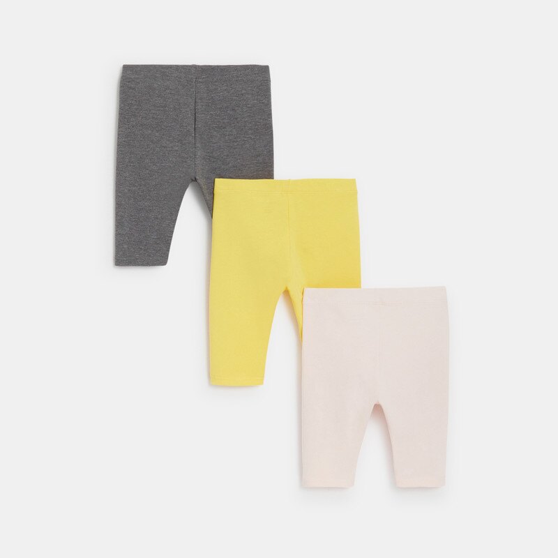 Legging caleçon (lot de 3) jaune bébé fille Jaune