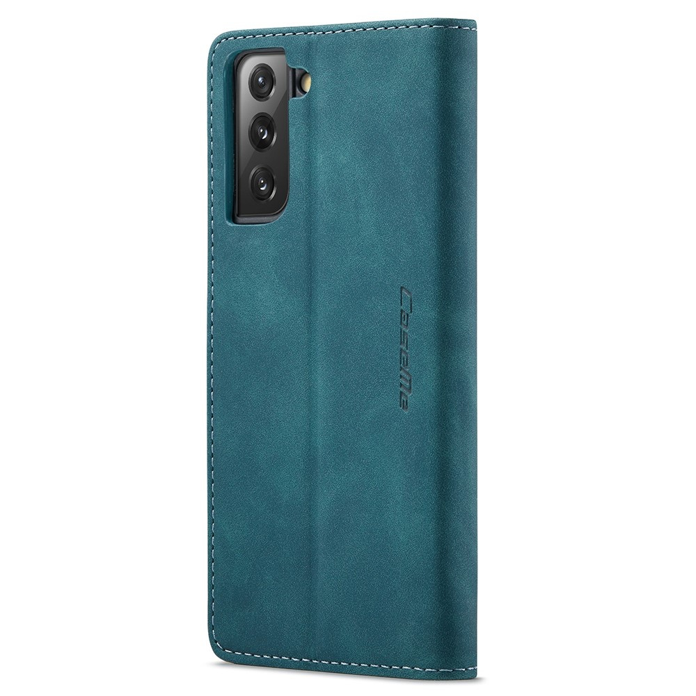 Samsung Galaxy S21 FE 5G Leder Tasche Flip Wallet Etui mit Kartenfächern - Blaugrün