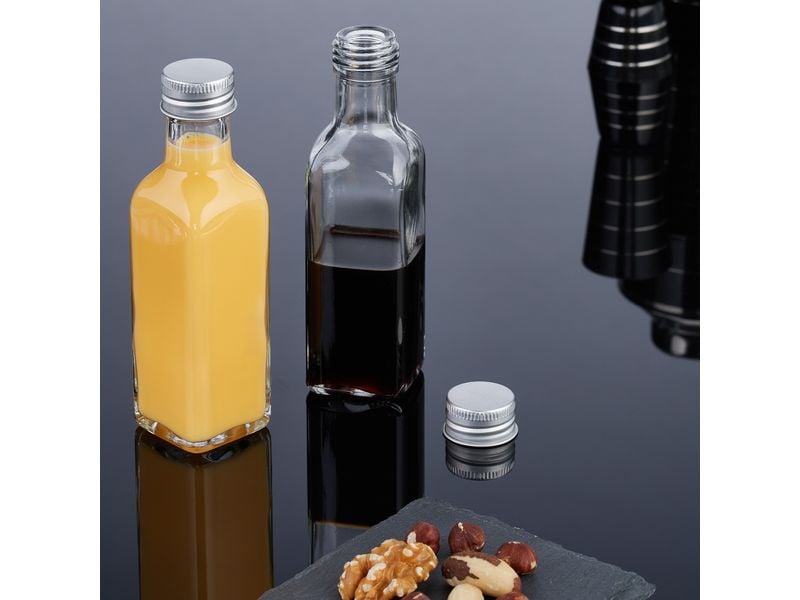 relaxdays Einmachflasche 100 ml, 20 Stück Glasfläschchen zum Befüllen