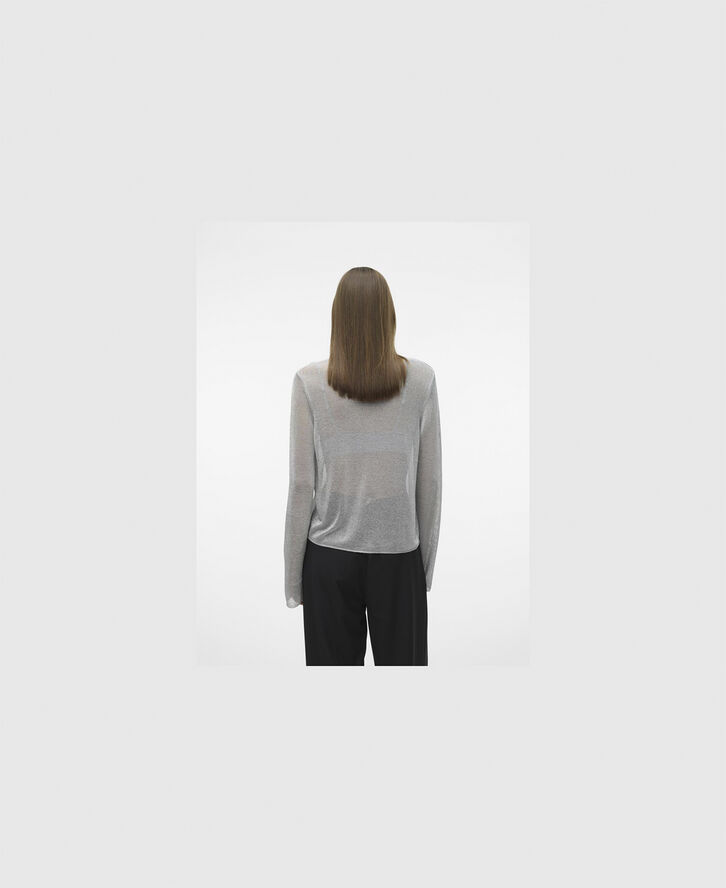 Vero Moda VMNOVA LS O-NECK KNIT VMA Silver/metallic