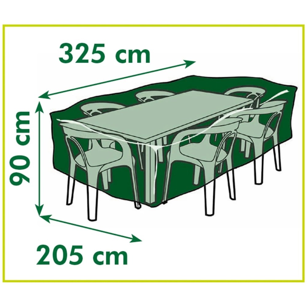 Housse de mobilier de jardin tables rectangulaires 325x205x90cm