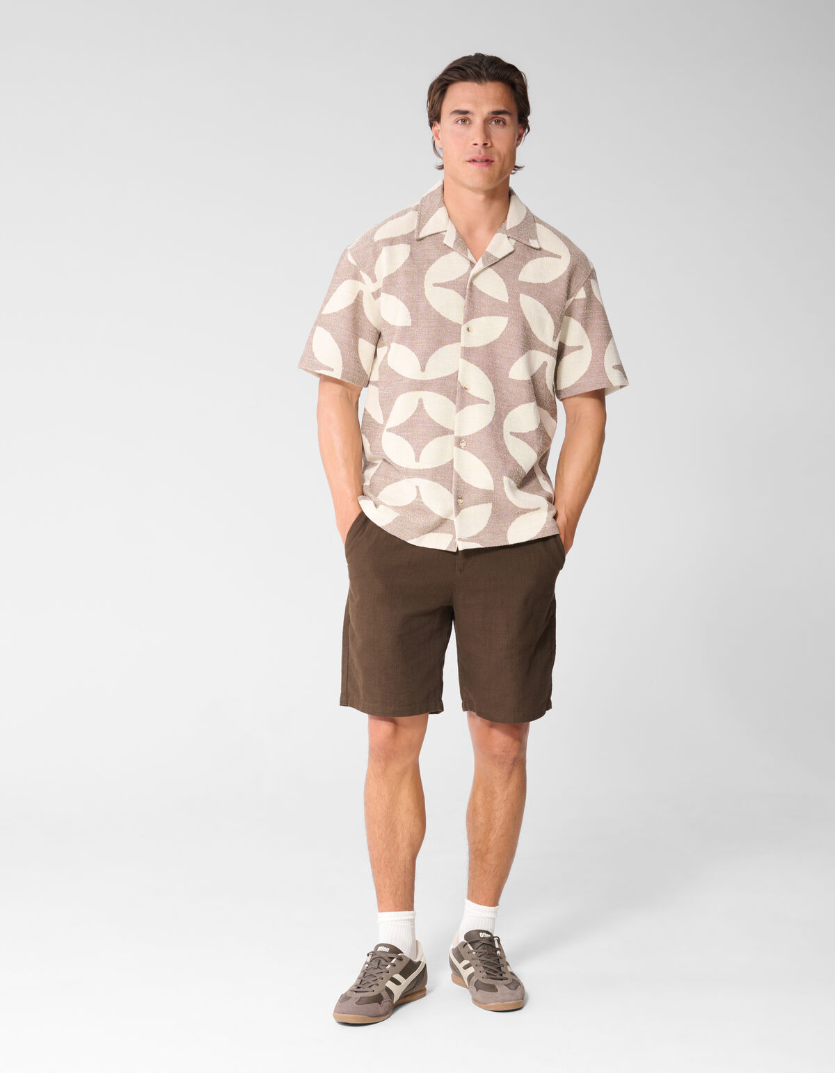 All-over Logo Jacquard Overhemd Bruin
