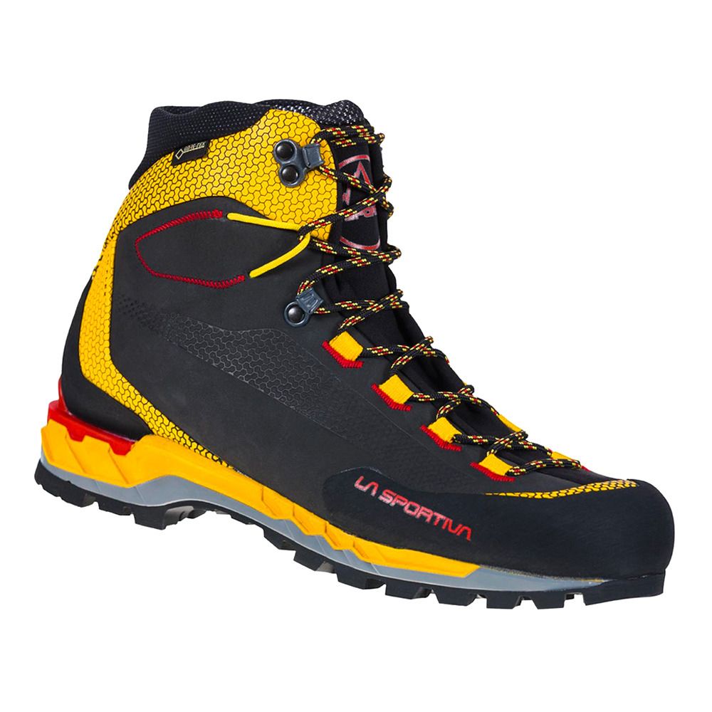 La Sportiva TRANGO TECH LEATHER GTX - Chaussures d'alpinisme Homme black/yellow