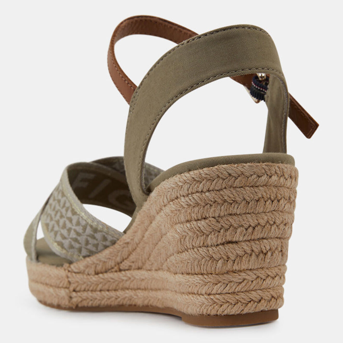 Tommy Hilfiger Sandales compensées Webbing Low kaki - Talon 7 cm