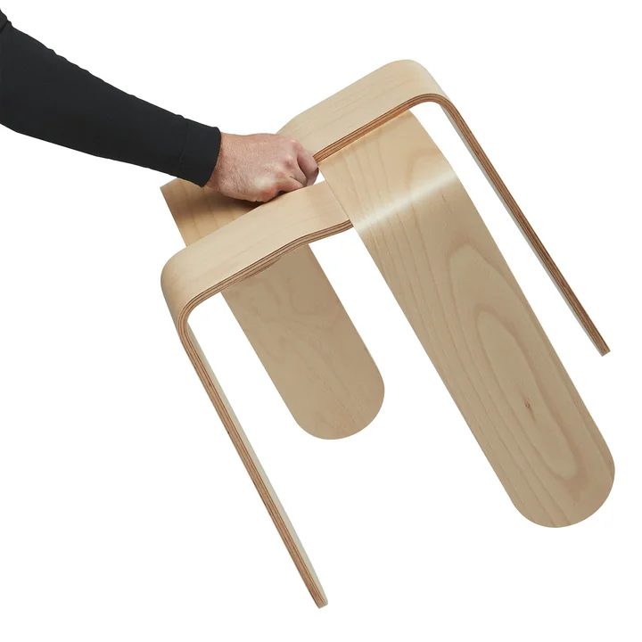 Frederik Roijé - Criss Cross Hocker, Buche natur