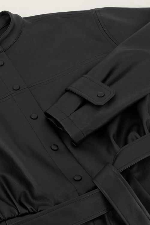 Zwarte leatherlook playsuit