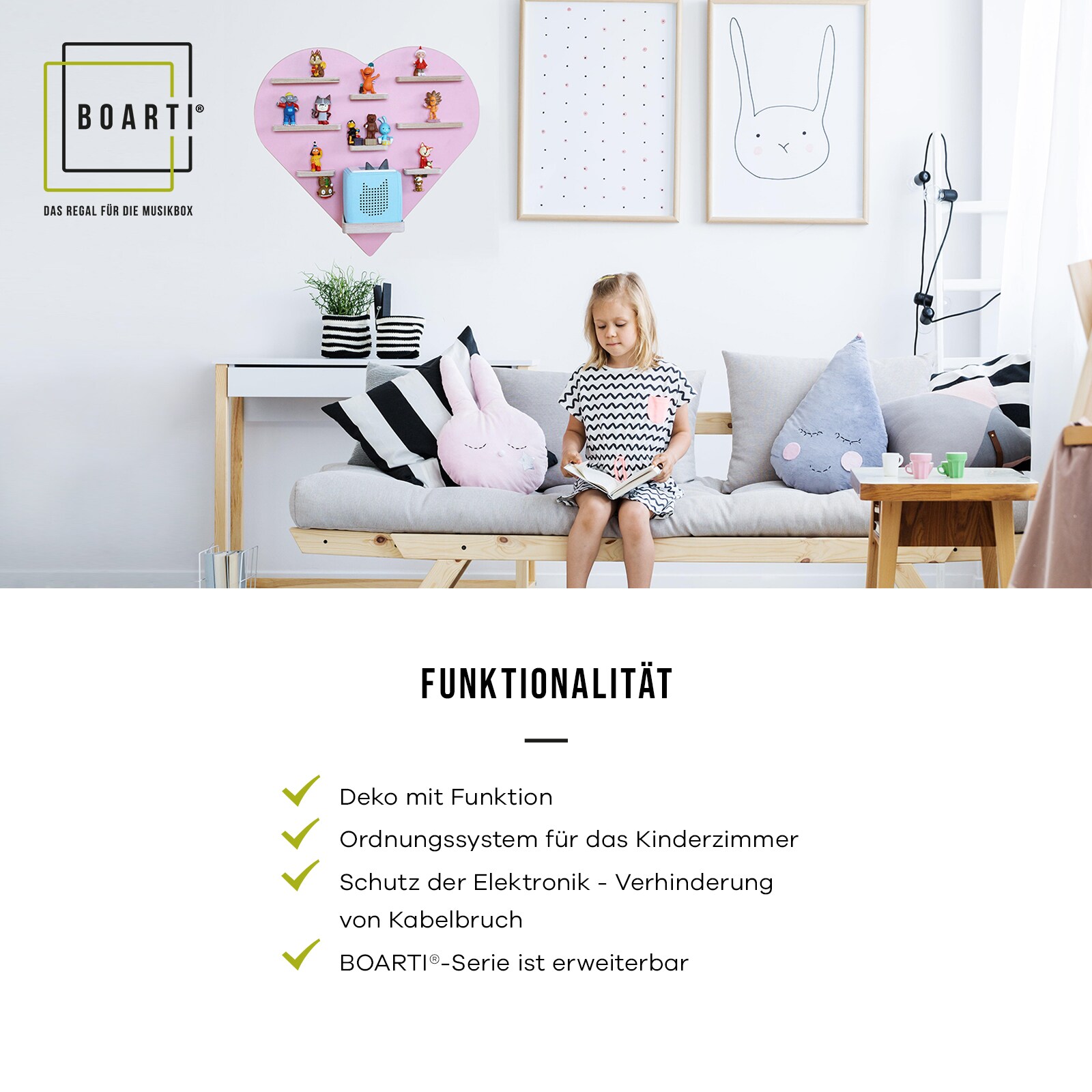 BOARTI Holz Heißluftballon Set Kinder Regal Toniebox Figuren Wandregal Tonies