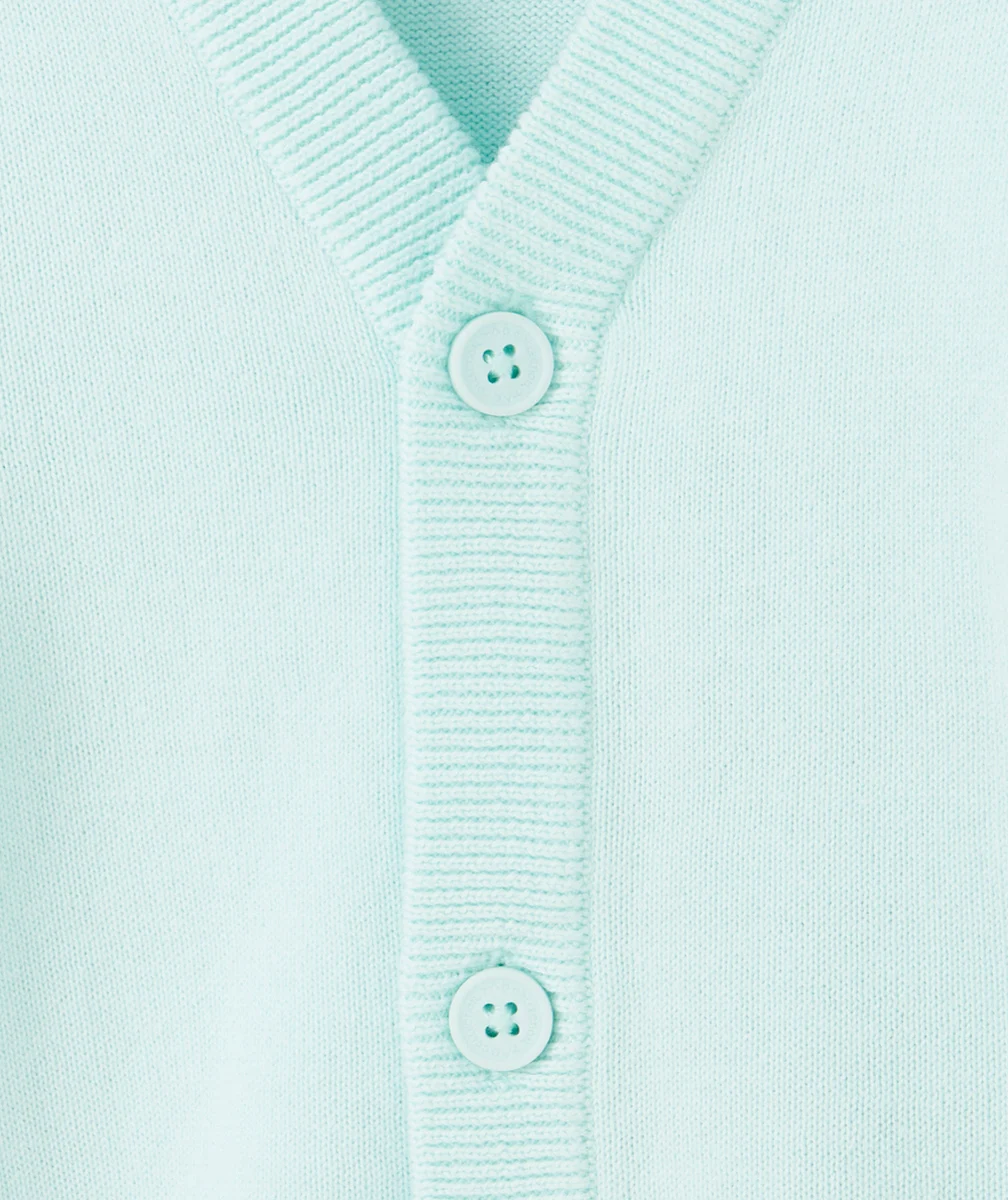 gilet tricot garçon en coton bio vert