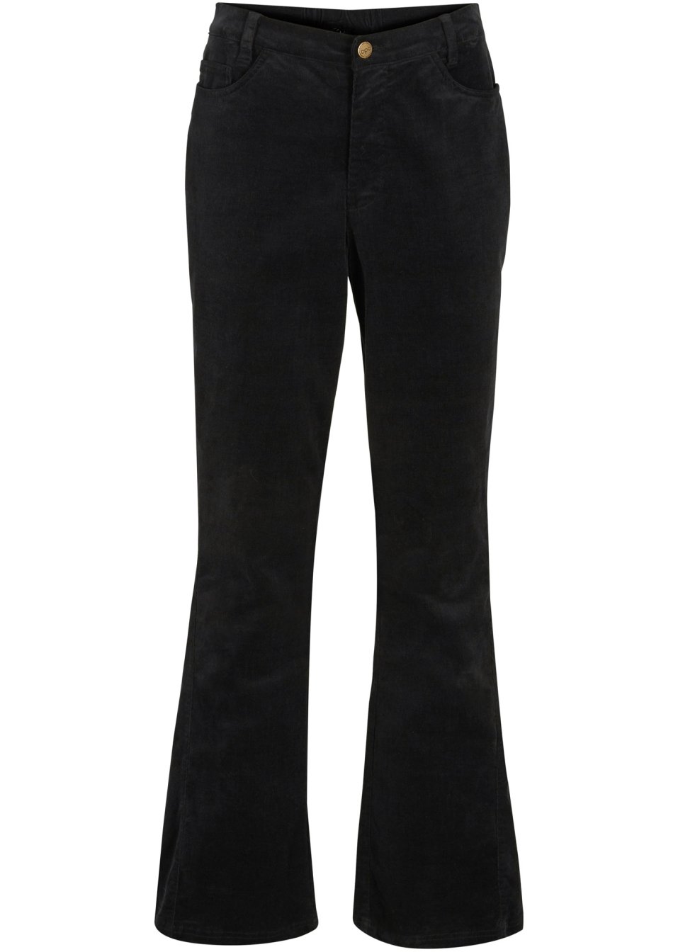 Pantalon évasé en velours côtelé extensible avec taille haute confortable