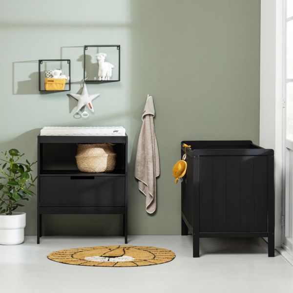 Europe Baby Ralph Babykamer Zwart | Bed 60 x 120 cm   Commode