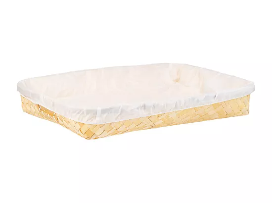 Plateau en bambou doublé marron 50x40x8h