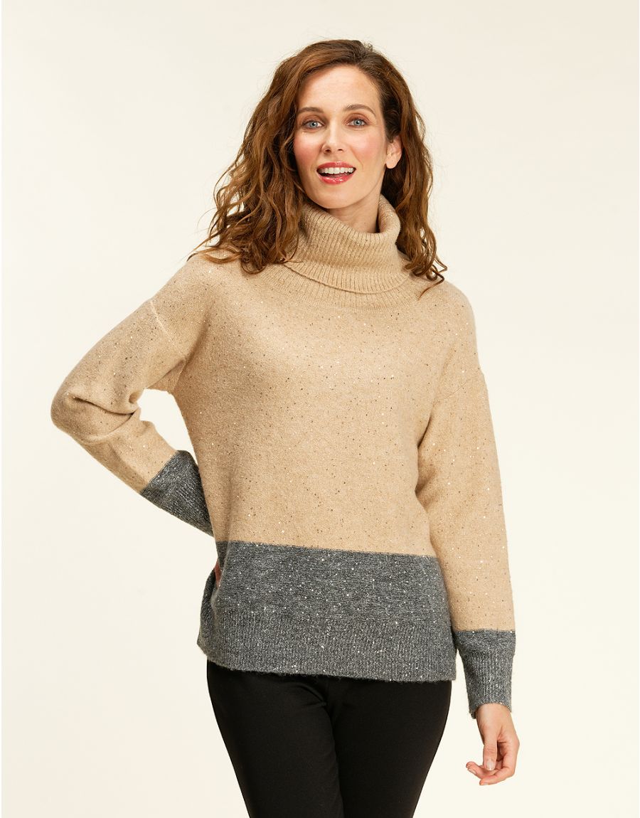 Pull ample col roulé