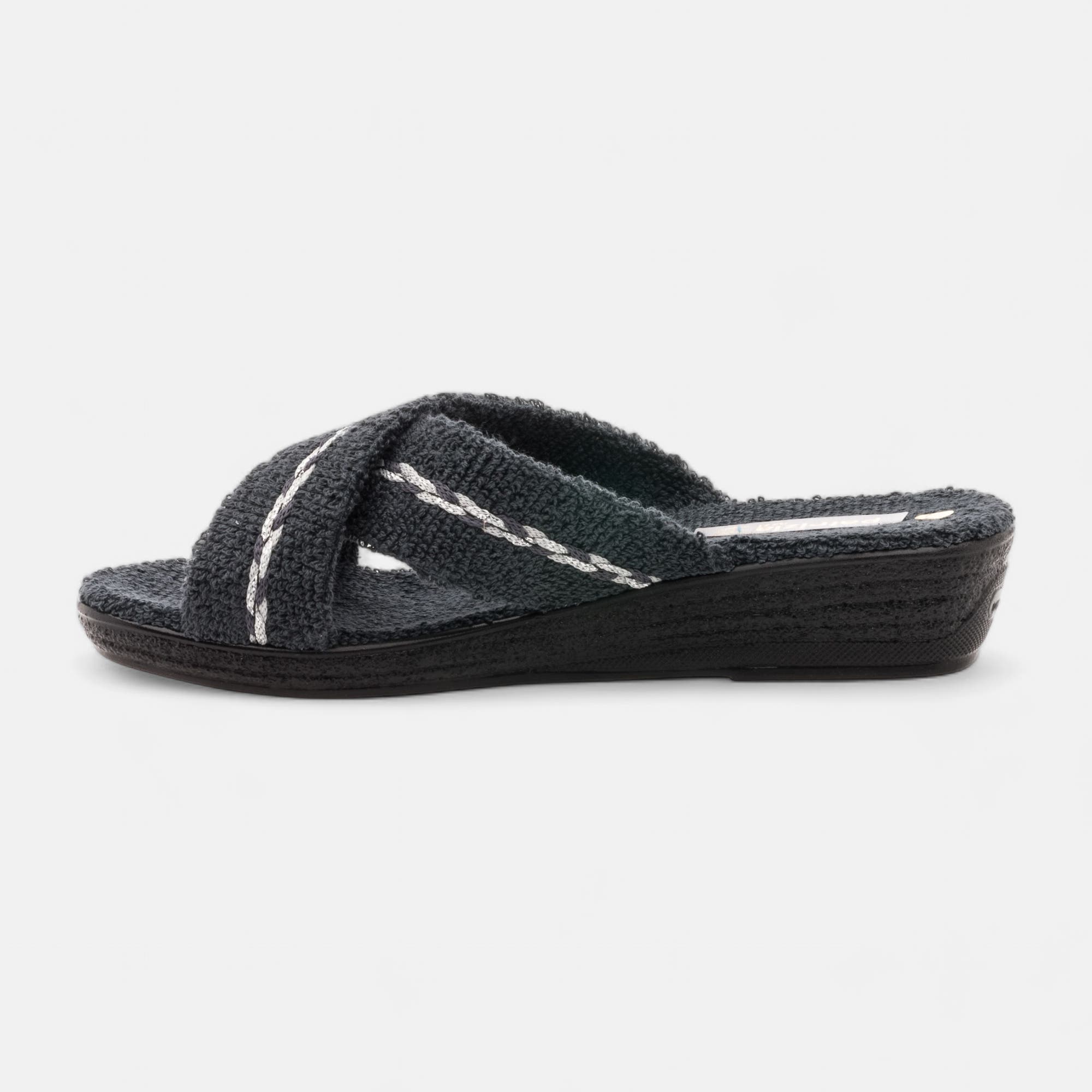 Pantoufles mules Femme gris foncé