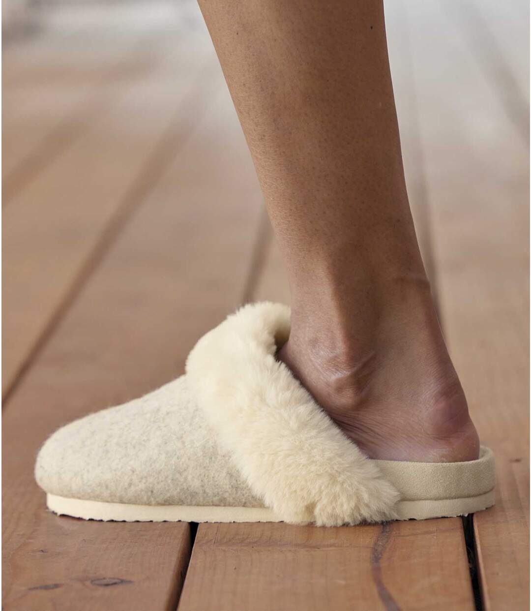 Chaussons Sabot Doublés de Fausse Fourrure