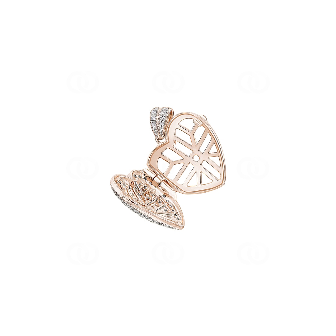 Medaillon zum Öffnen 750/18 K Roségold Herz mit Diamanten 0.33 ct H/si