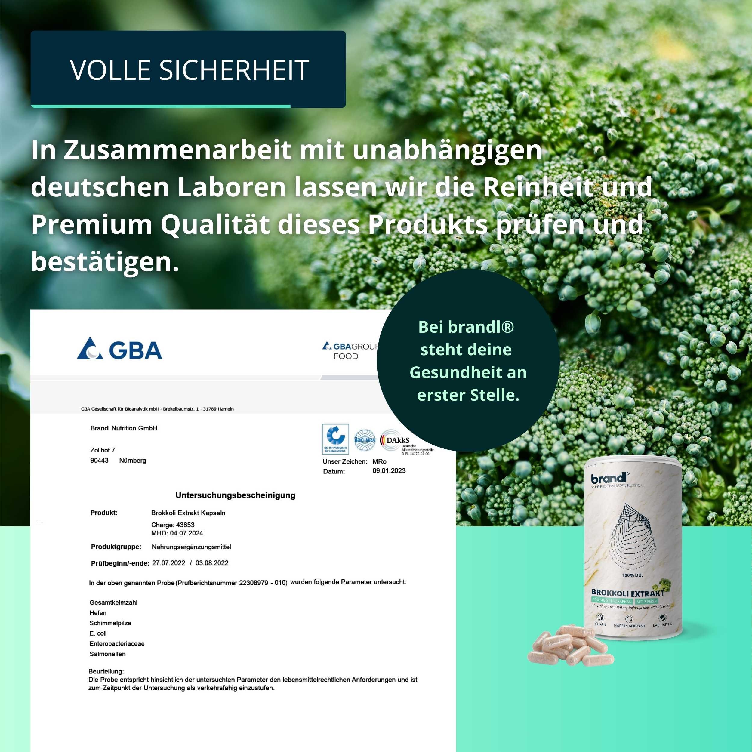 brandl® Sulforaphan aus Brokkolisprossen Extrakt mit Piperin