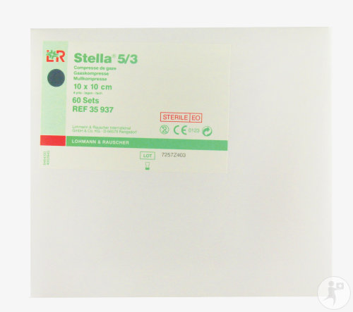 Lohmann & Rauscher Stella 5/3 Compresse De Gaze Stérile 8 Plis 10x10cm 60 Pièces (35937)