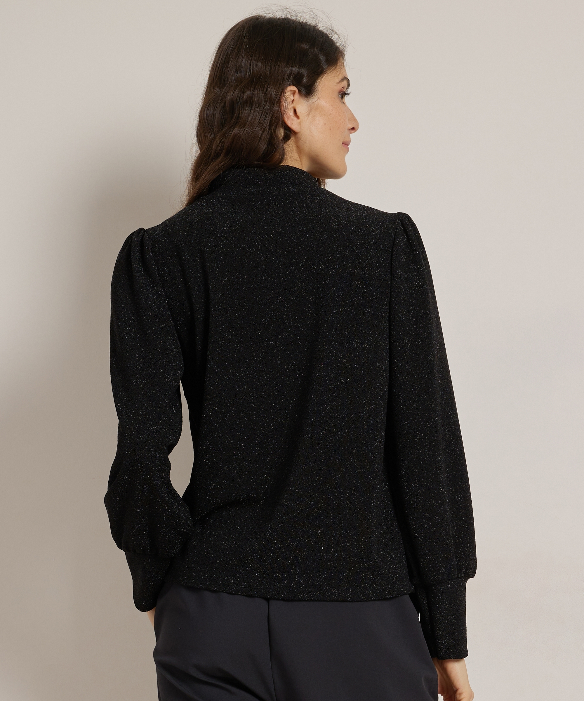 glitter top met pofmouw