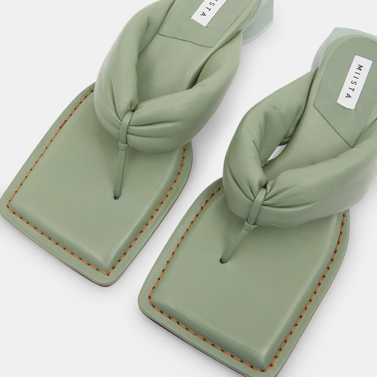 Miista Mules en Cuir vertes