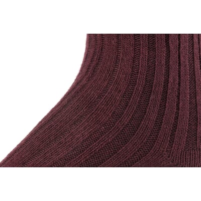 Damen-Socke gerippt, Bordeaux