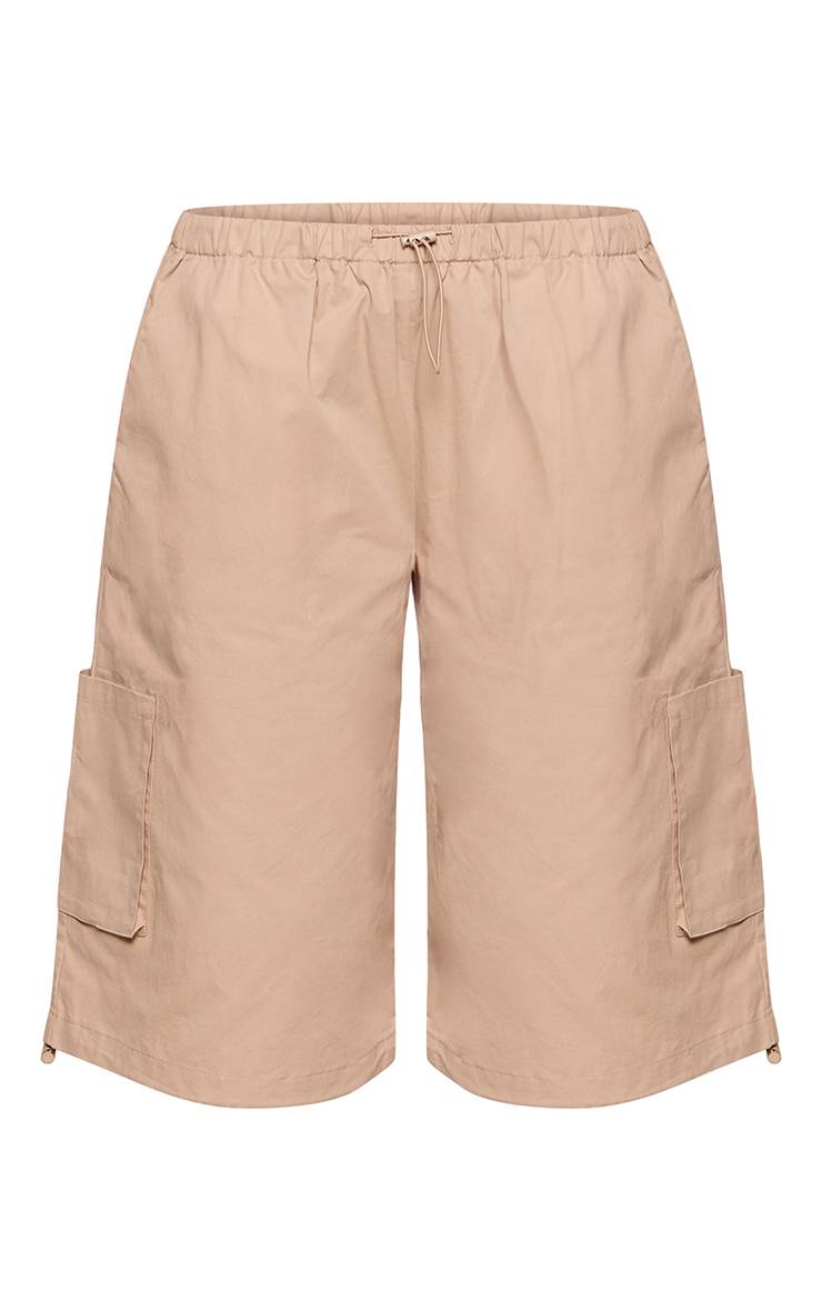 Gris Pierre Short Cargo Long Petite Avec Ourlet À Cordon