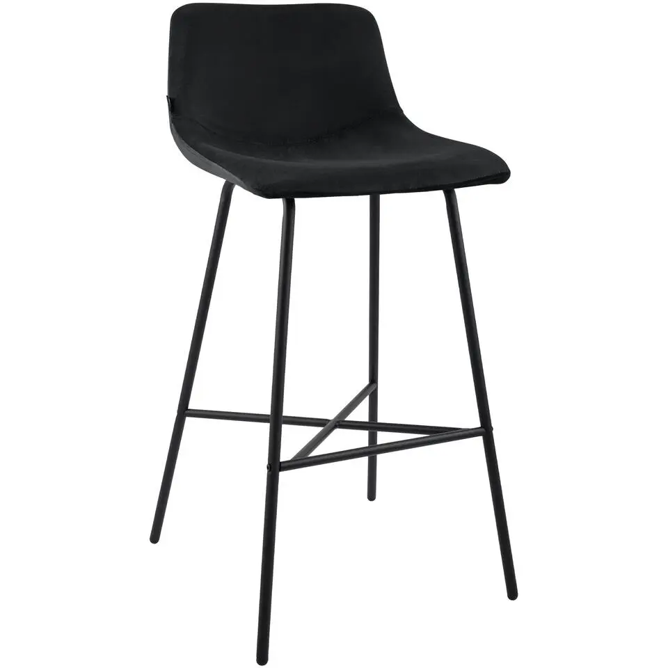 CLP Barkruk Altona zwart Frame - Fluweel - zwart