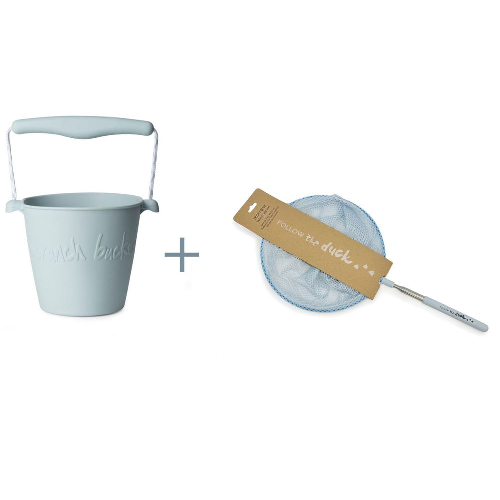 Køb Scrunch & Follow The Duck Duck Egg Blue Spand Og Fiskenet Bundle