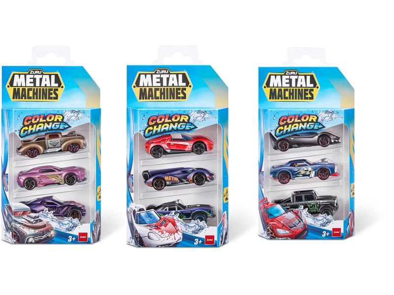 Metal Machines Metal Machines: Color Shifters 3er-Pack asso Spielzeugautos mit Farbwechseleffekt