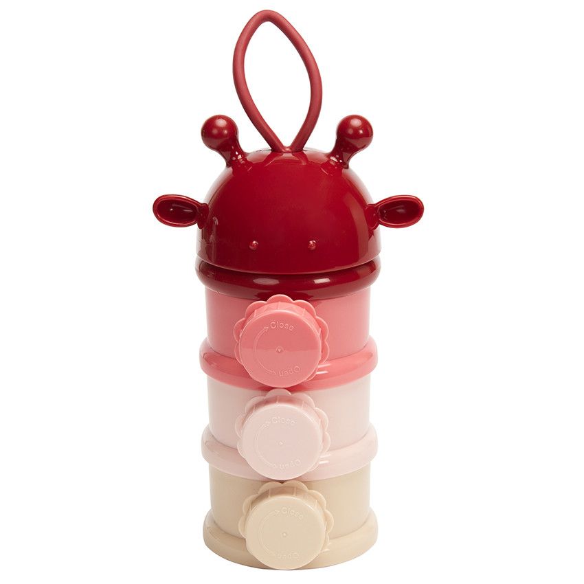 Boîte doseuse pour lait en poudre Yummix rose - Ecru