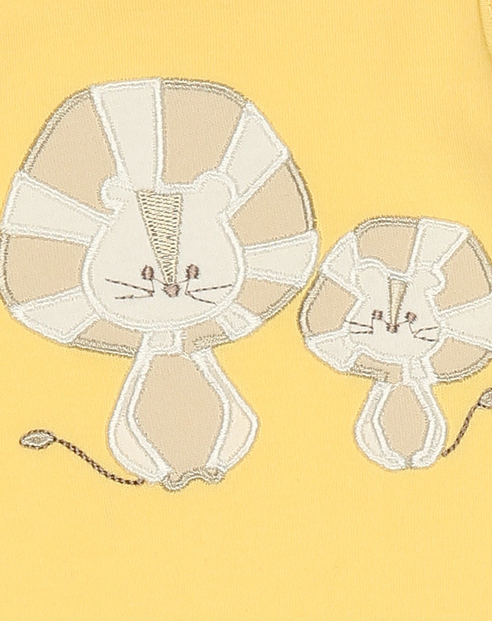 Strampler LÖWEN mit Langarmshirt in hellgelb/weiß