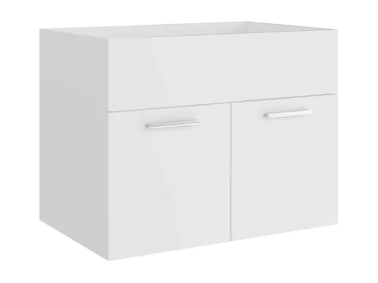 Armoire d'évier avec lavabo intégré Blanc Aggloméré