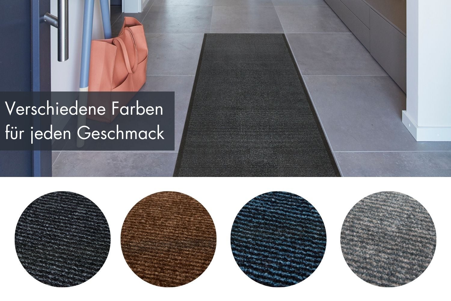 Barbara Becker Gentle deurmat, 67 x 170 cm, in antraciet