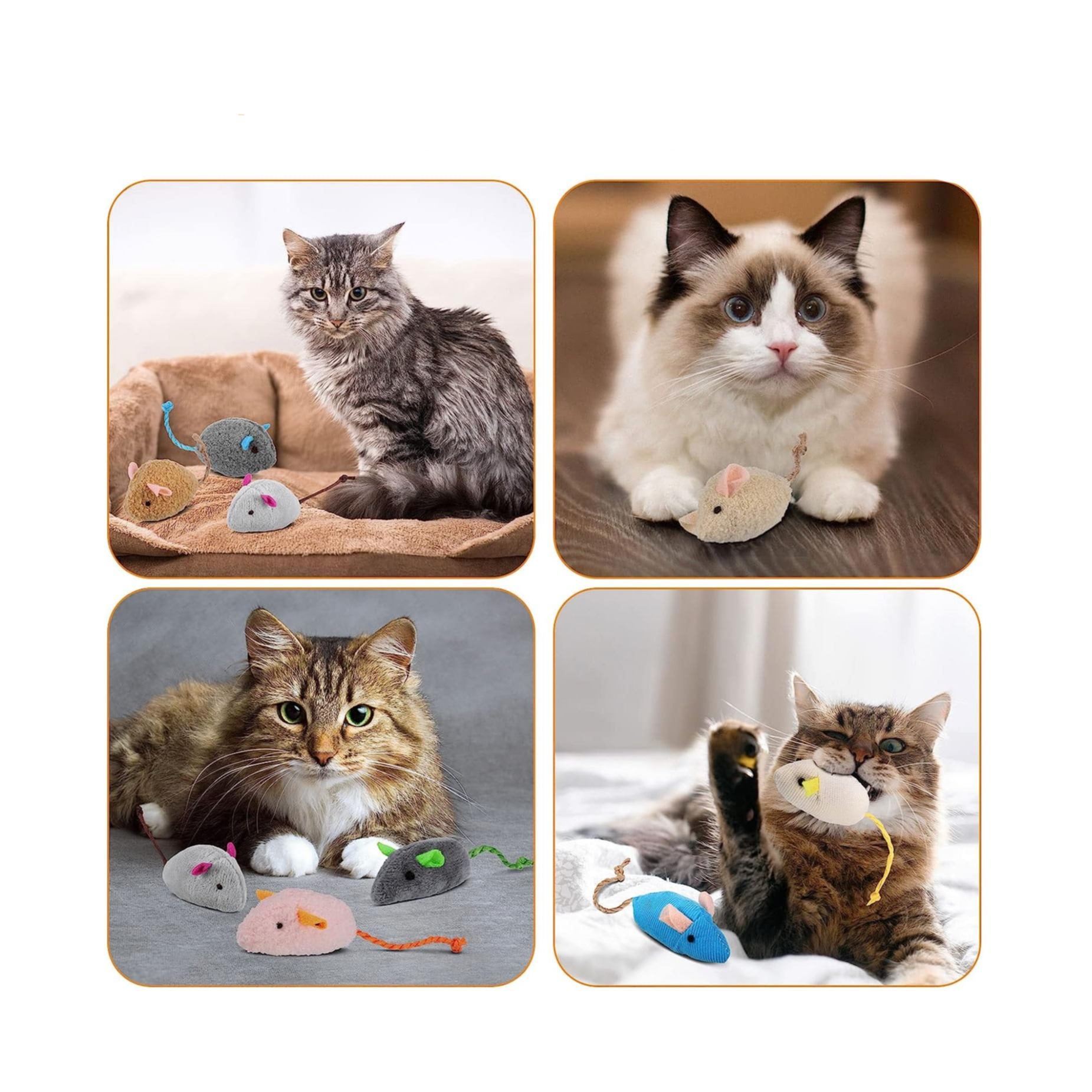 (9er Set) Katzen Spiel Mäuse Haustier Kitten Spielzeug mit Katzenminze - Assortiert