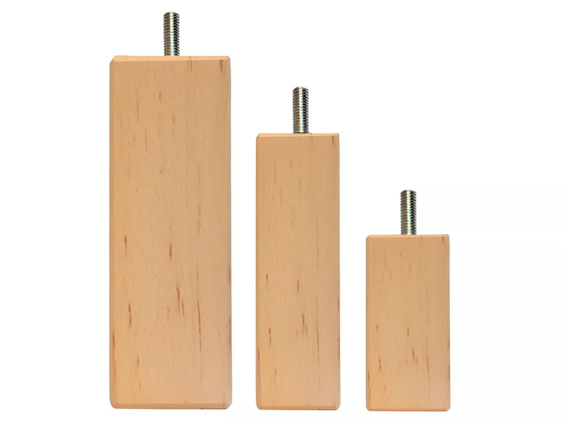 BELLECOUR LITERIE | Pied de lit carré en bois Hauteur 20 cm (vendu à l'unité)