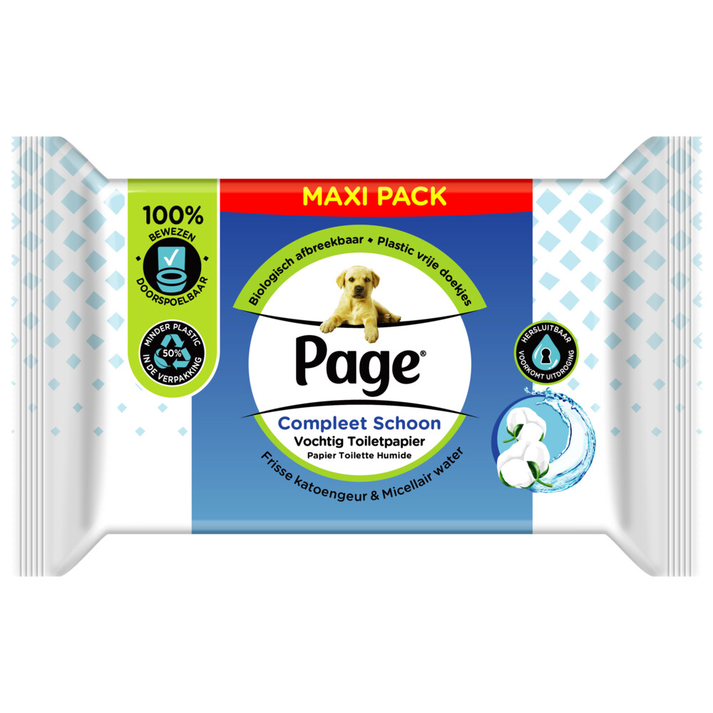 Page Vochtig Toiletpapier Compleet Schoon Maxi74 stuks