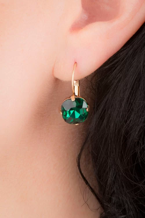 Lovely Cushion Cut Stone oorbellen in smaragdgroen