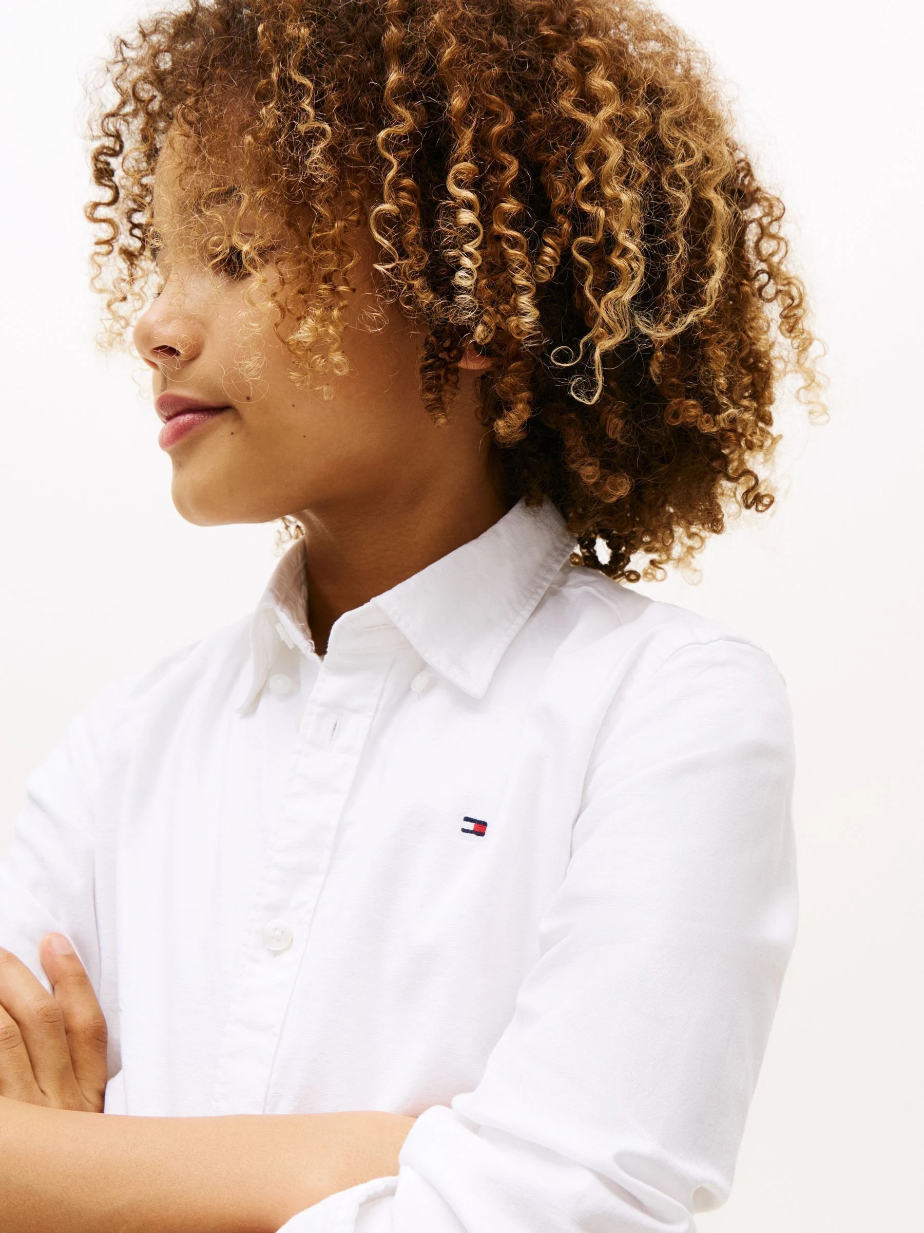 Wit - Tommy Hilfiger stretch Oxford-overhemd