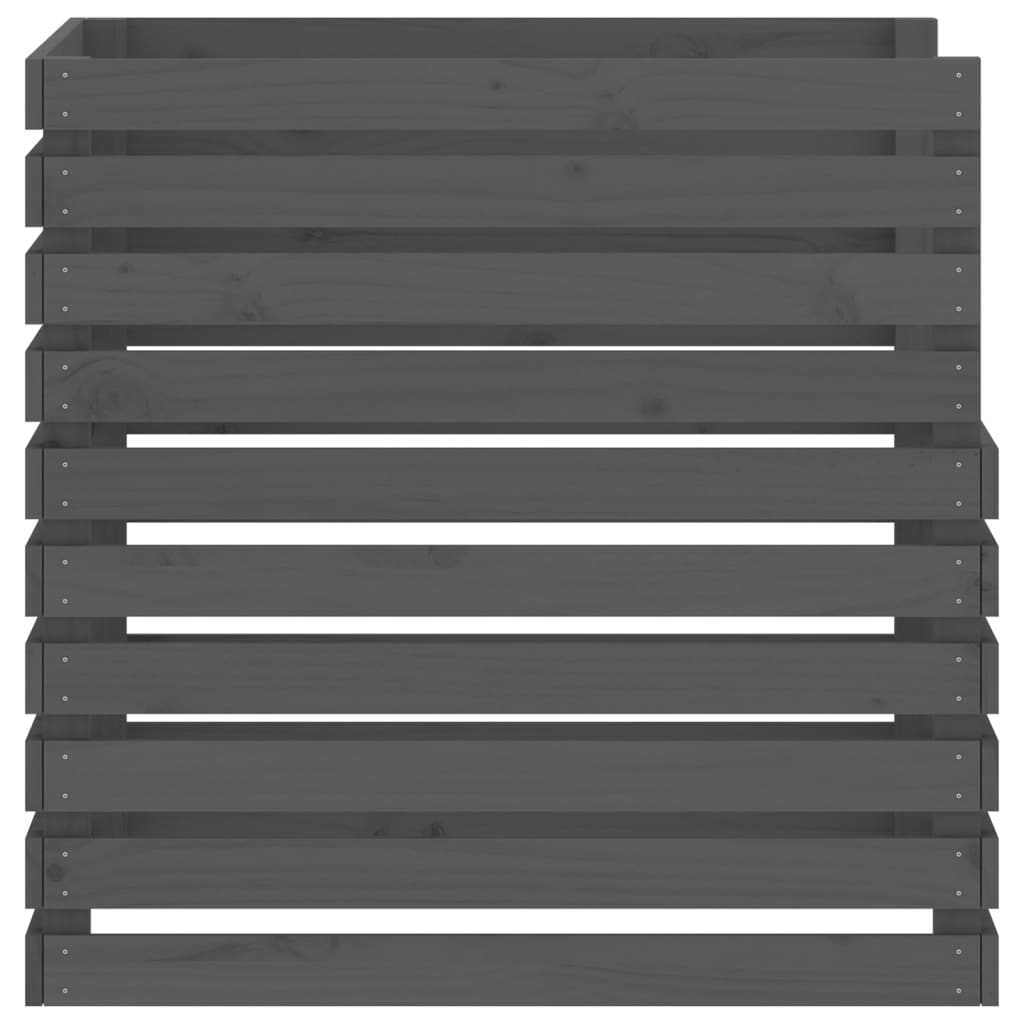 Composteur gris 80x80x78 cm bois massif de pin