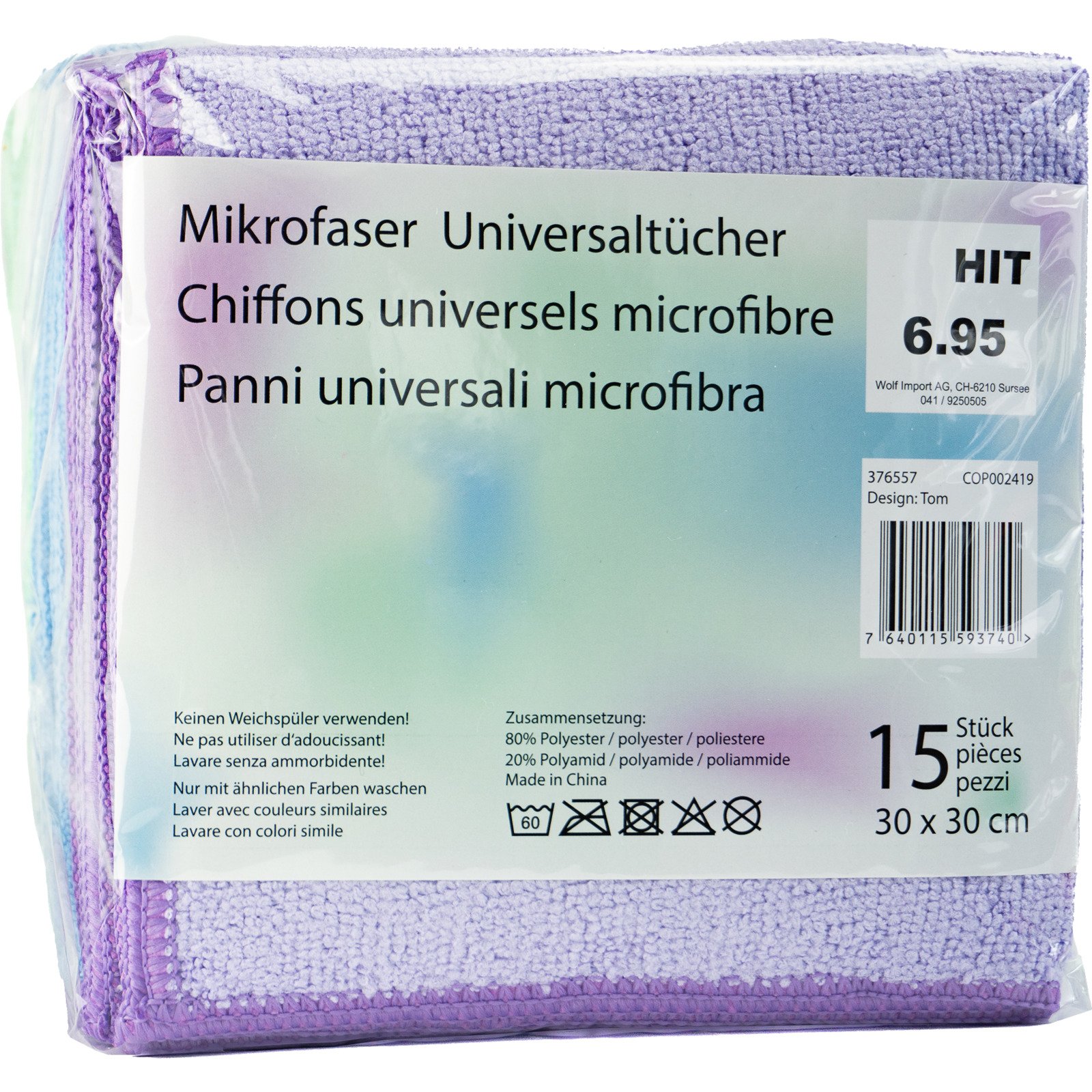 Tom Mikrofaser Universaltücher, 15 Stück