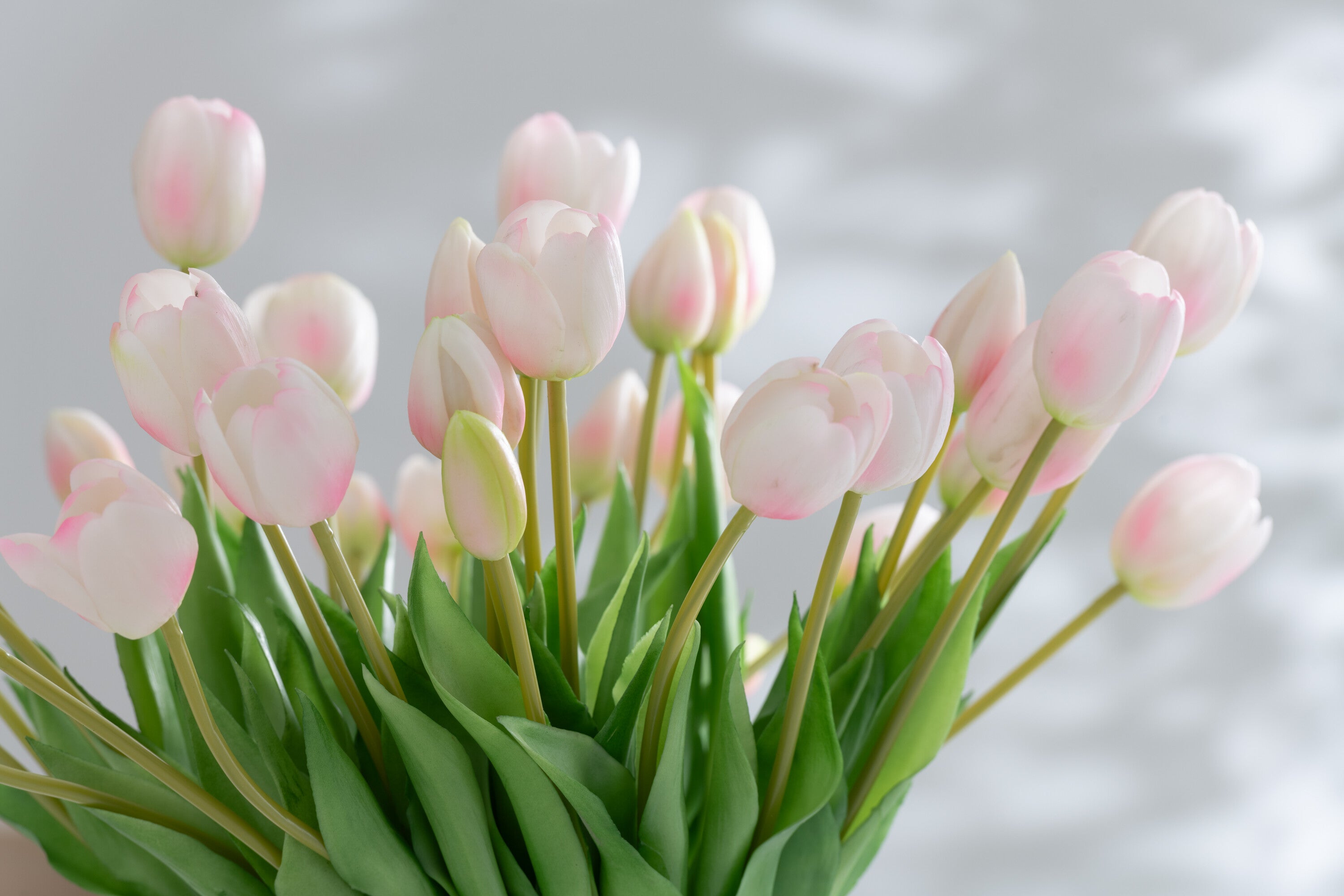 J-Line boeket Tulpen 7 stuks - kunststof - lichtroze - small