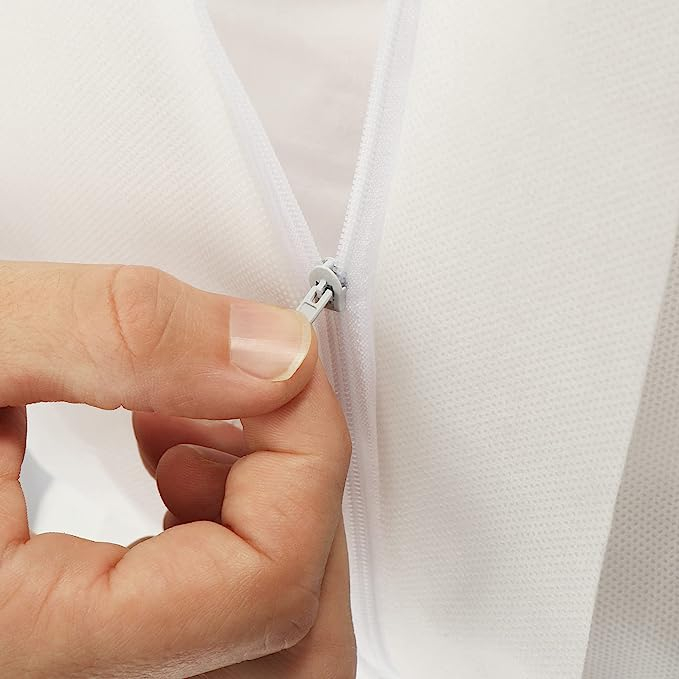 (OneSize) Einweg Overall Schutzanzug Maleranzug Schutzkleidung mit Kapuze   Reissverschluss - Weiss
