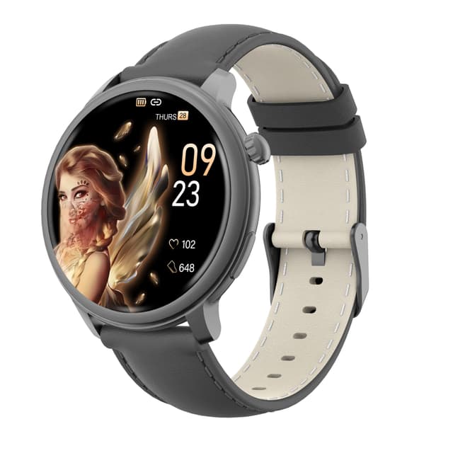 Smartwatch med puls-, blodtryks- og iltovervågning i blodet Hvid