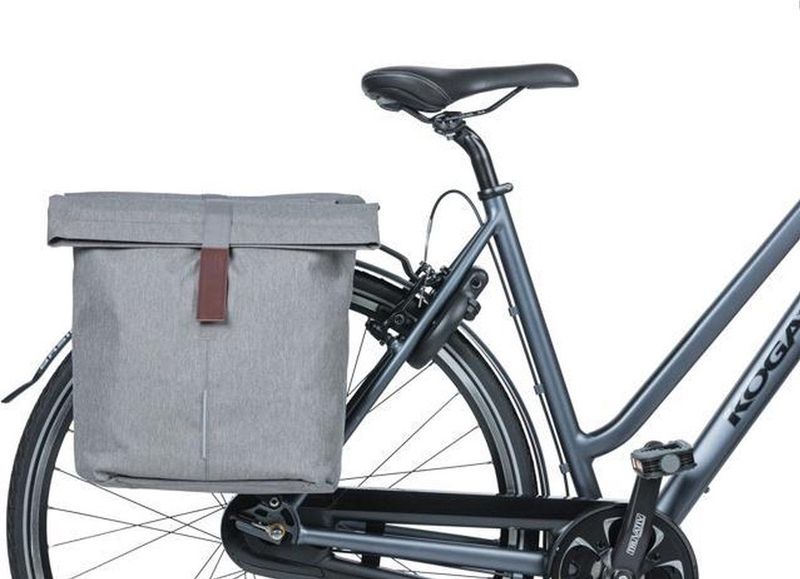 Basil City Dubbele Fietstas - Grijs Melee - 32 Liter