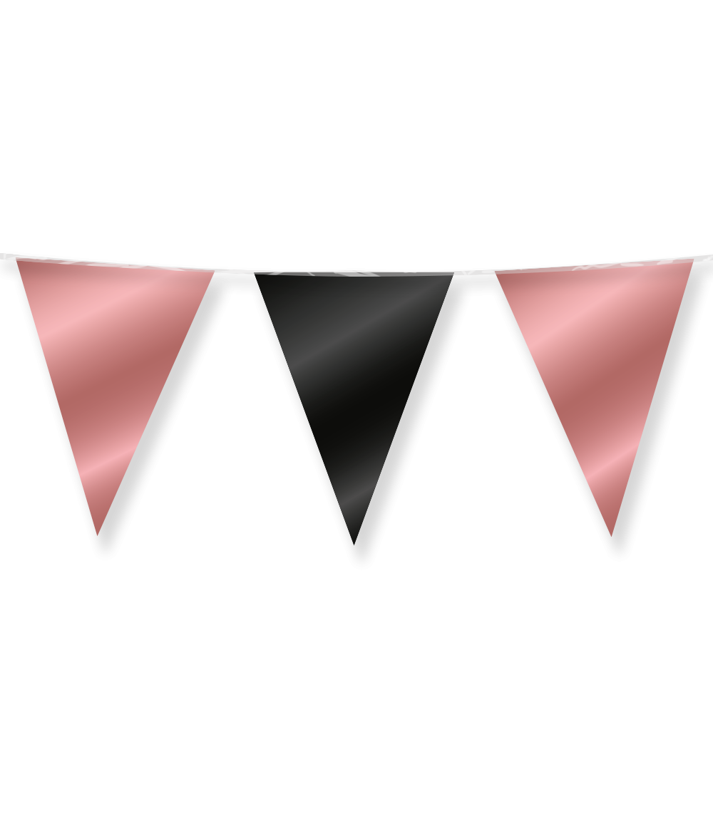 Rose Goud Zwarte Slinger Metallic 10m